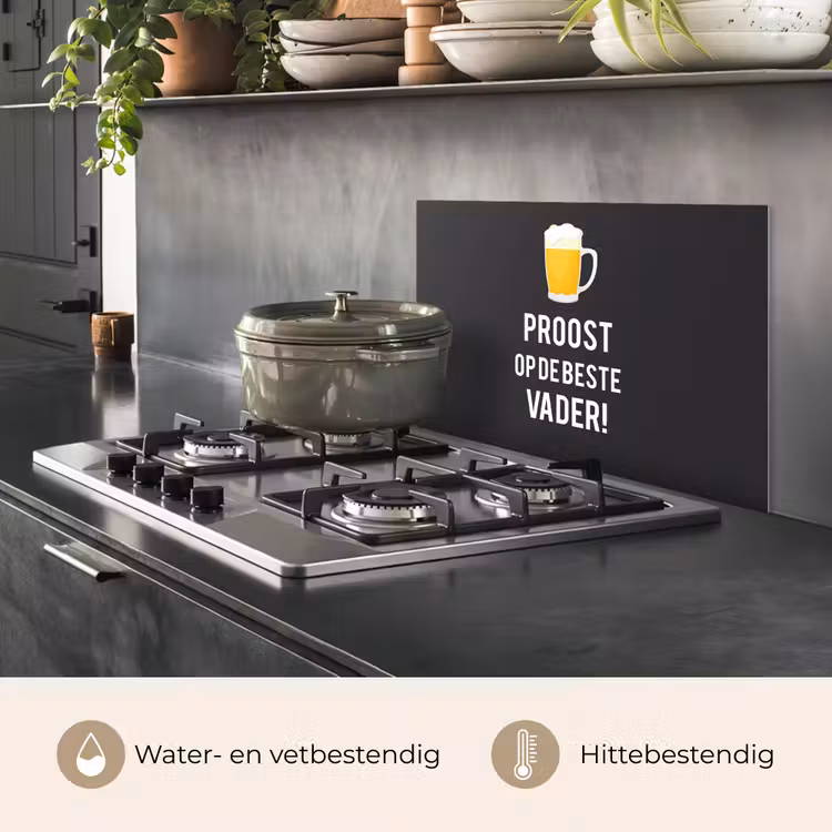 Spreuken - Proost op de beste vader - Quotes - Papa keuken achterwand spatscherm klein -usp_NL