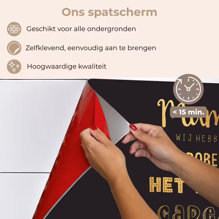 Spreuken - Quotes Mama Je Hebt Ons Al - Moeder - Moederdag cadeau voor mama - Goud keuken achterwand spatscherm klein -spatscherm_NL