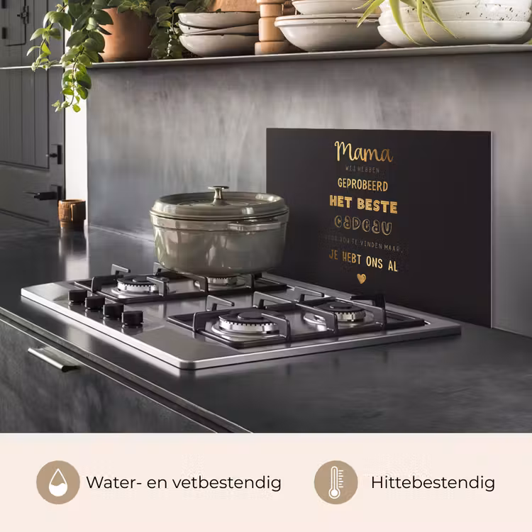 Spreuken - Quotes Mama Je Hebt Ons Al - Moeder - Moederdag cadeau voor mama - Goud keuken achterwand spatscherm klein -usp_NL