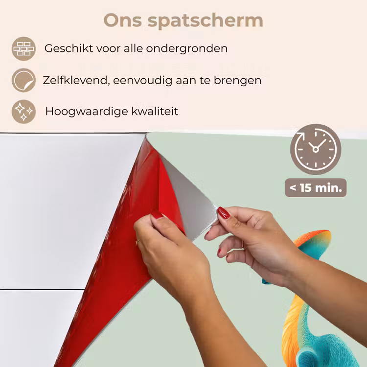 Staart - Dino - Minimalistisch - Blauw keuken achterwand spatscherm klein -spatscherm_NL