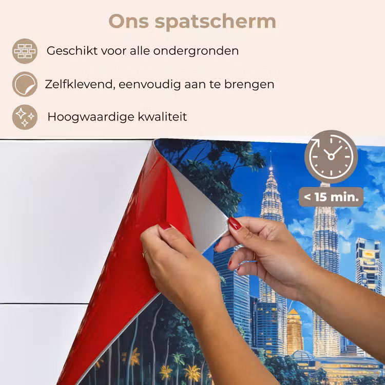 Stad Kuala Lumpur - Skyline - Wolkenkrabbers - Water keuken achterwand spatscherm klein -spatscherm_NL
