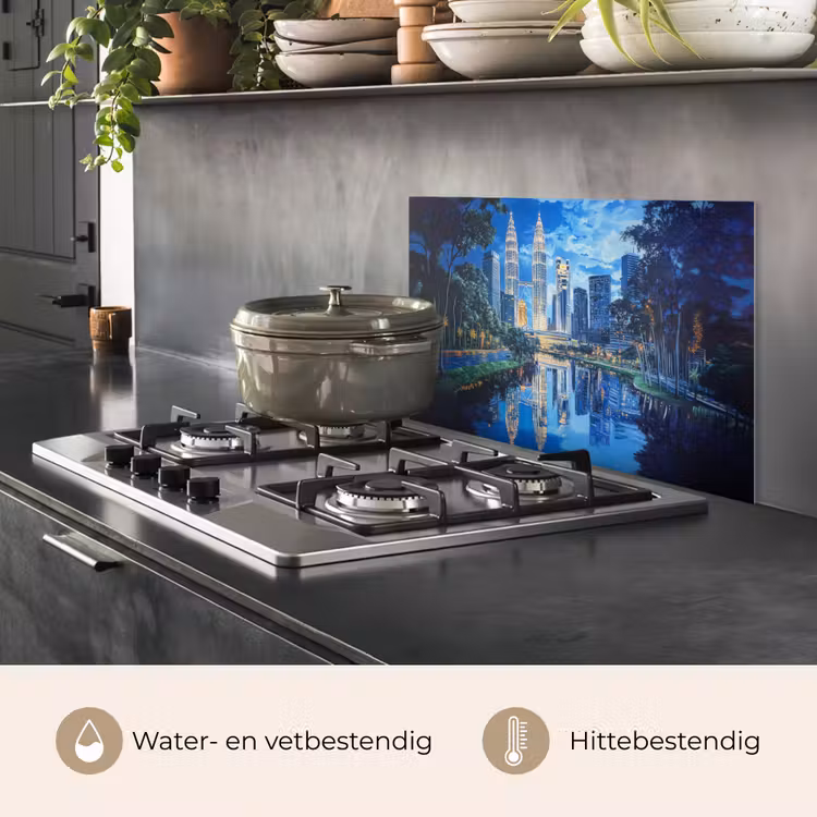 Stad Kuala Lumpur - Skyline - Wolkenkrabbers - Water keuken achterwand spatscherm klein -usp_NL