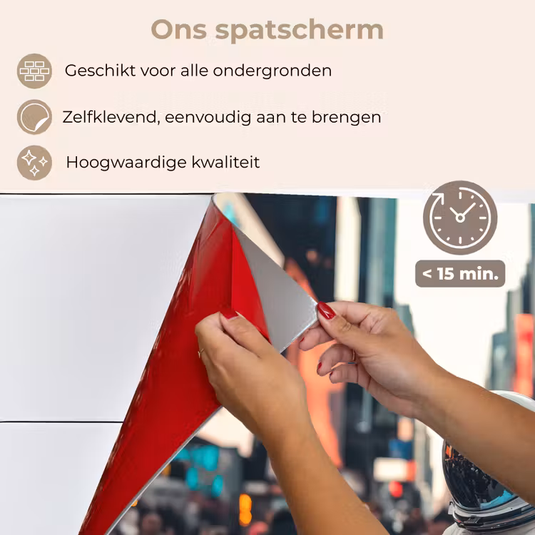 Stad - Mensen - Astronaut - Wit keuken achterwand spatscherm klein -spatscherm_NL