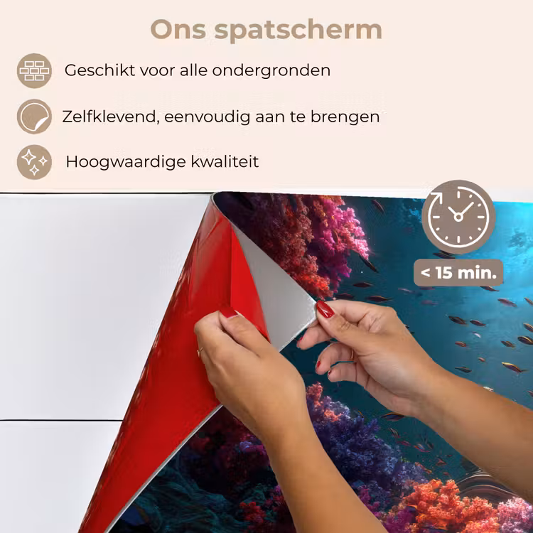 Standbeeld - Zeebodem - Koraal - Kleurrijk keuken achterwand spatscherm klein -spatscherm_NL