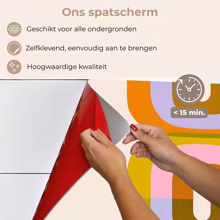 Stapel - Vormen - Geblokt - Oranje keuken achterwand spatscherm klein -spatscherm_NL