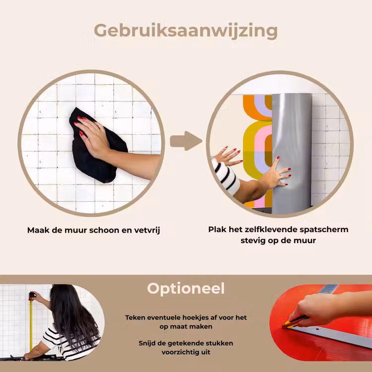Stapel - Vormen - Geblokt - Oranje keuken achterwand spatscherm klein -gebruiksaanwijzing_NL