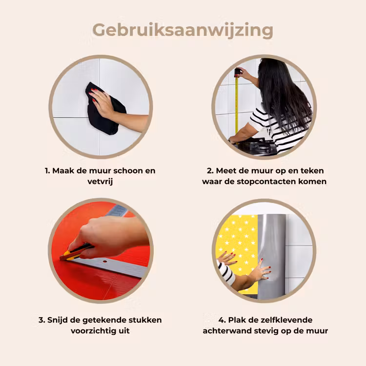 Sterren - Patroon - Minimalistisch - Geel keuken achterwand 2 middel 871 -gebruiksaanwijzing_NL