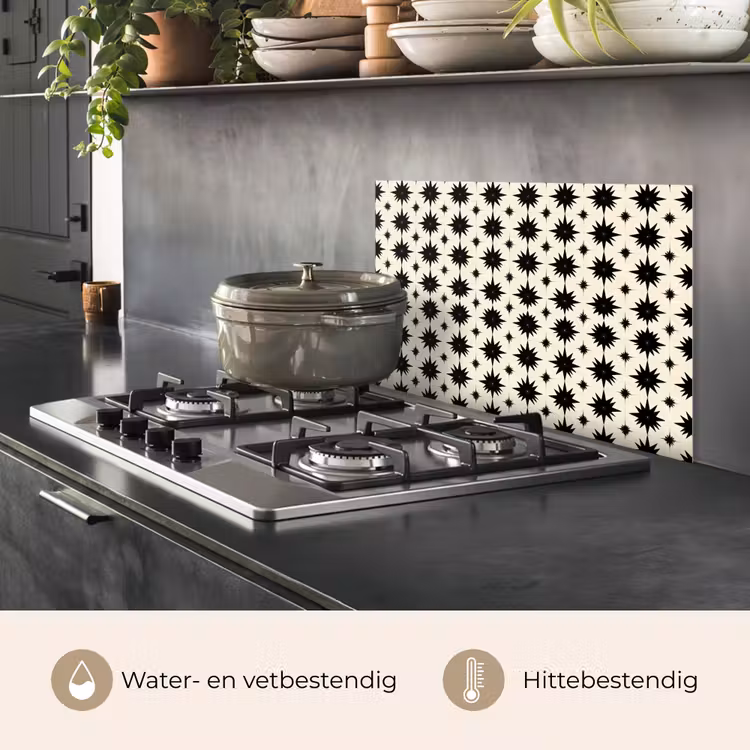 Stervormen - Geometrisch - Zwart keuken achterwand spatscherm klein 900 -usp_NL