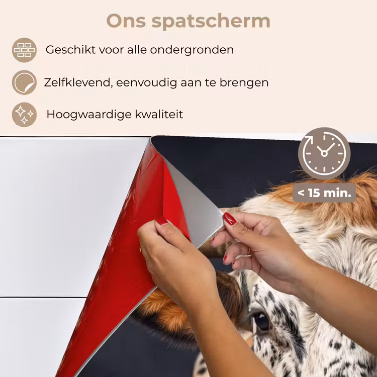 Stier - Kleurrijk - Hoorns keuken achterwand spatscherm klein -spatscherm_NL