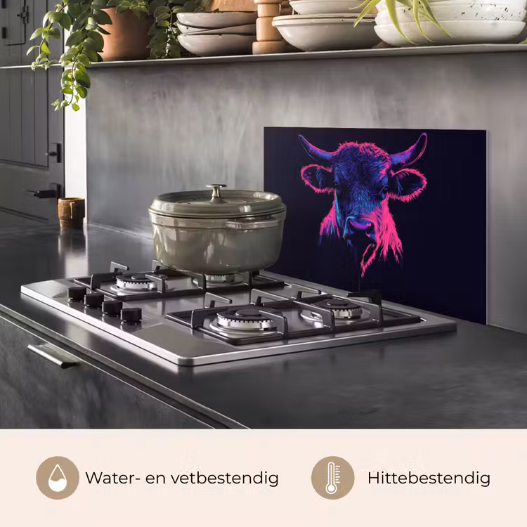 Stier - Neon - Zwart - Kleur keuken achterwand spatscherm klein -usp_NL
