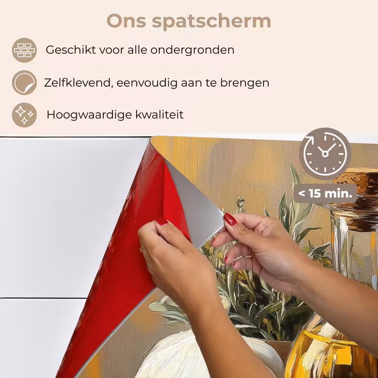 Stilleven - Olijfolie - Knoflook - Kruiden keuken achterwand spatscherm klein -spatscherm_NL