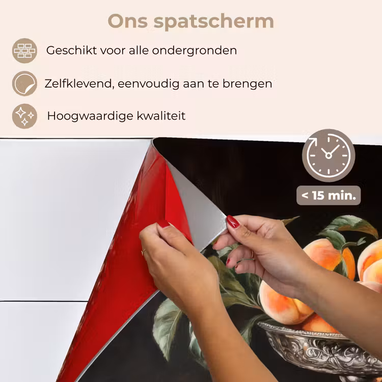 Stilleven - Perziken - Vintage keuken achterwand spatscherm klein -spatscherm_NL