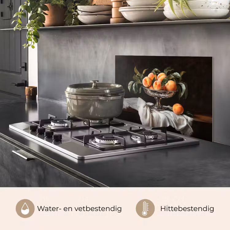 Stilleven - Perziken - Vintage keuken achterwand spatscherm klein -usp_NL