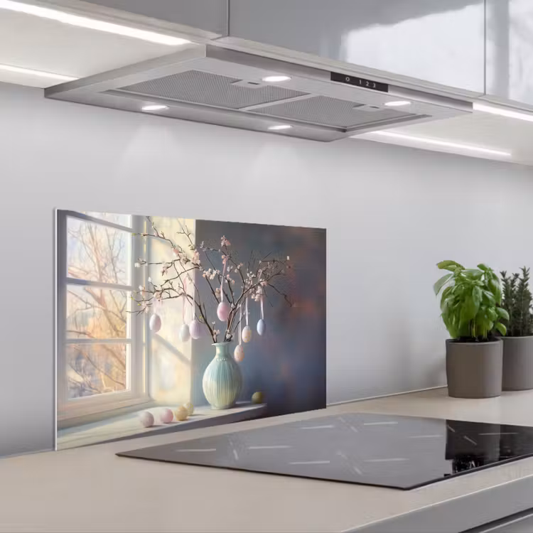 Stilleven - Vaas - Paastak keuken achterwand spatscherm klein -3d_schuin