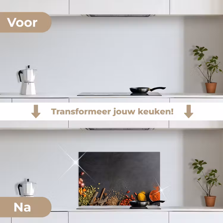 Stilleven van Specerijen en Aroma's keuken achterwand spatscherm klein -voor_na_NL