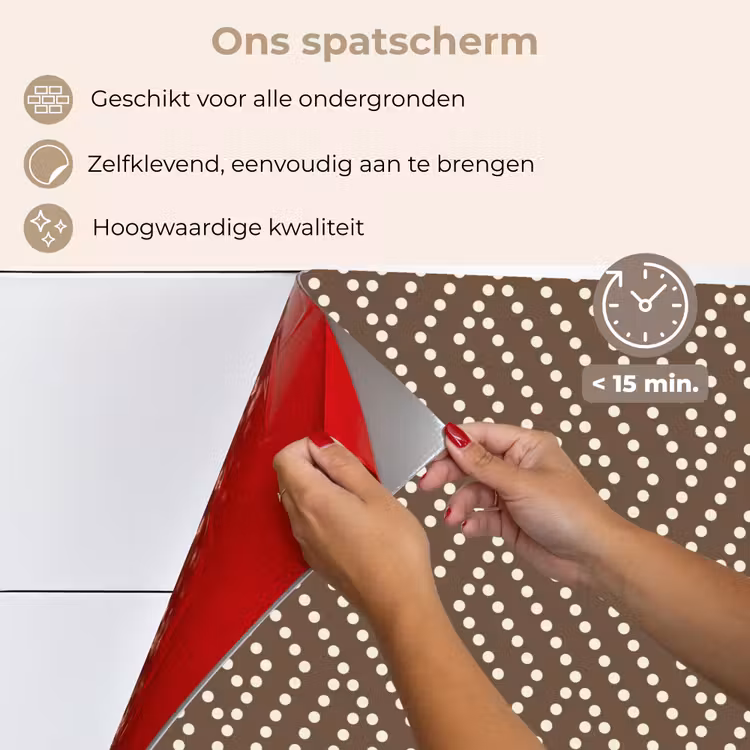 Stippen - Bruin - Beige - Patroon keuken achterwand spatscherm klein 900 -spatscherm_NL