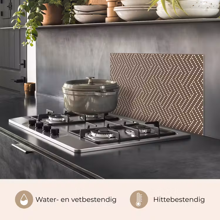 Stippen - Bruin - Beige - Patroon keuken achterwand spatscherm klein 900 -usp_NL