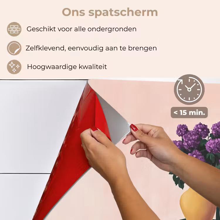 Stoel - Vaas - Bloemen - Geblokt keuken achterwand spatscherm klein -spatscherm_NL
