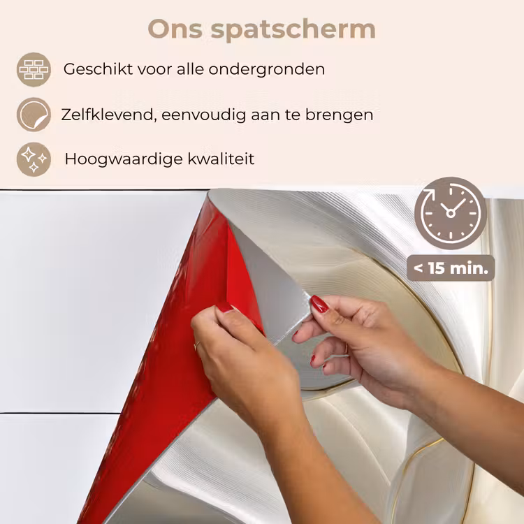 Stof - Plooien - Goud keuken achterwand spatscherm klein -spatscherm_NL