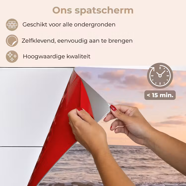Strand - Branding - Wolken keuken achterwand spatscherm klein -spatscherm_NL