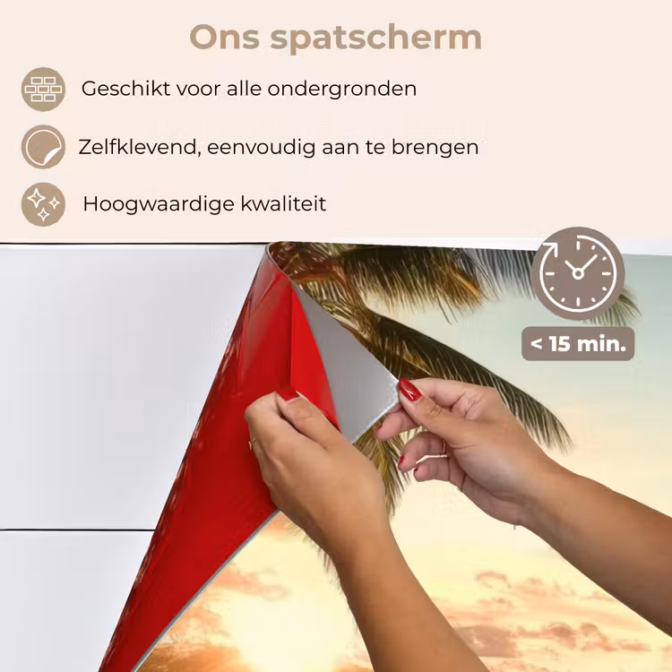 Strand - Palmbomen - Oceaan - Zonsondergang keuken achterwand spatscherm klein -spatscherm_NL