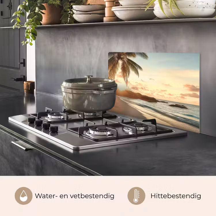 Strand - Palmbomen - Oceaan - Zonsondergang keuken achterwand spatscherm klein -usp_NL