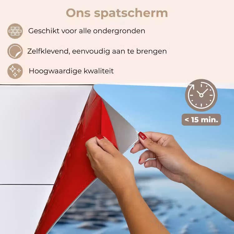 Strand - Schild - Water - Blauw keuken achterwand spatscherm klein -spatscherm_NL