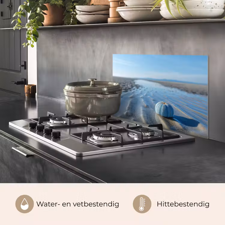 Strand - Schild - Water - Blauw keuken achterwand spatscherm klein -usp_NL