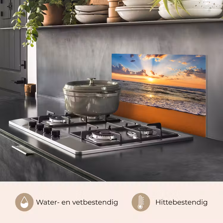 Strand - Zonsondergang - Zee - Wolken - Horizon keuken achterwand spatscherm klein -usp_NL