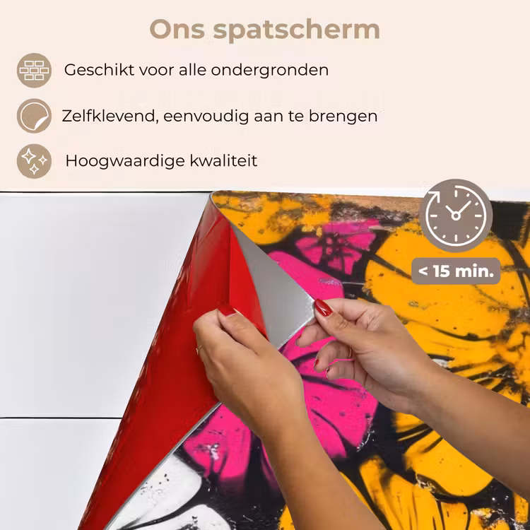 Street Art - Bloemen - Mix keuken achterwand spatscherm klein -spatscherm_NL