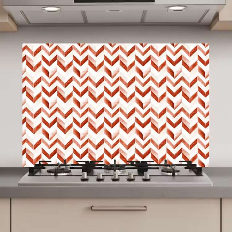 Strepen - Rood - Wit - Patroon keuken achterwand spatscherm klein 900 -3d_website