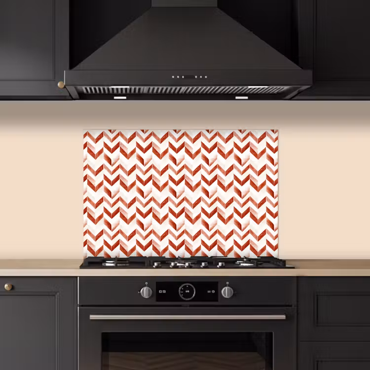 Strepen - Rood - Wit - Patroon keuken achterwand spatscherm klein 900 -sfeer1