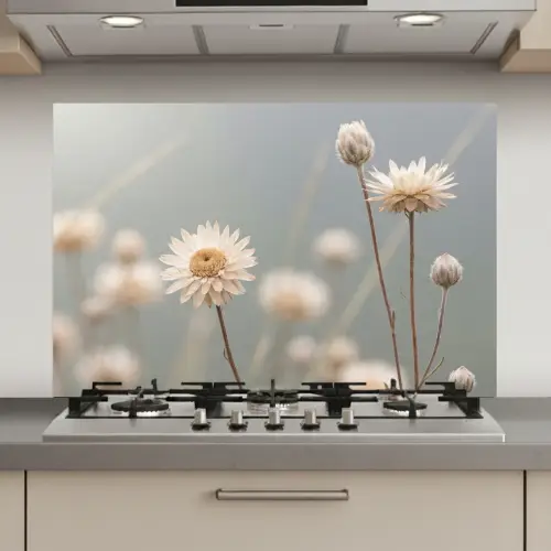 Strobloemen - Wit - Daglicht keuken achterwand spatscherm klein -3d_website