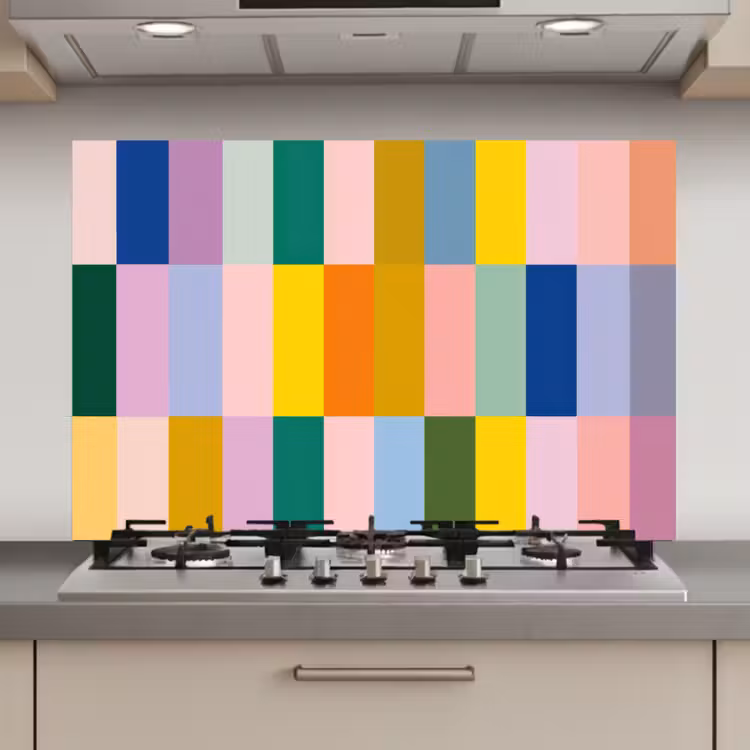 Stroken - Blauw - Patroon - Abstract keuken achterwand spatscherm klein -3d_website