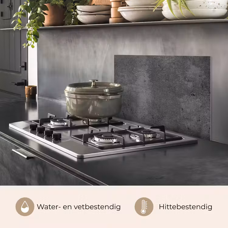 Structuur - Beton - Grijs - Industrieel - Rustiek keuken achterwand spatscherm klein -usp_NL