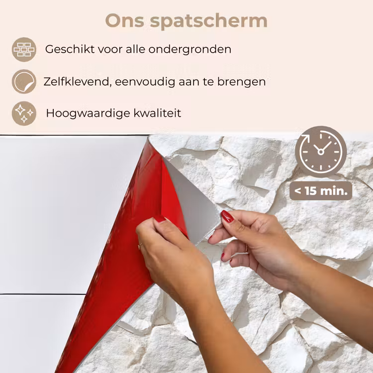 Structuur - Rots - Wit keuken achterwand spatscherm klein 900 -spatscherm_NL