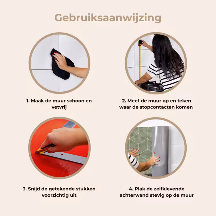 Subtiel - Geometrisch - Goud - Groen keuken achterwand 2 middel 871 -gebruiksaanwijzing_NL