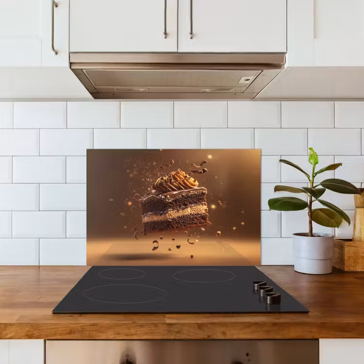 Taart - Chocolade - Eten - Brownie keuken achterwand spatscherm klein -sfeer2
