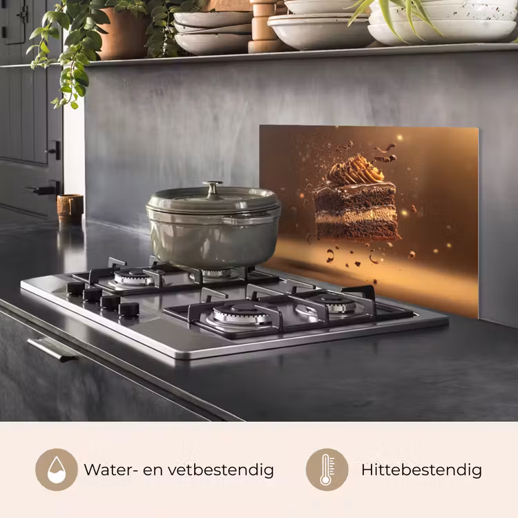 Taart - Chocolade - Eten - Brownie keuken achterwand spatscherm klein -usp_NL
