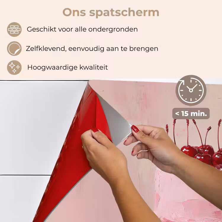 Taart - Pink - Cherry keuken achterwand spatscherm klein -spatscherm_NL