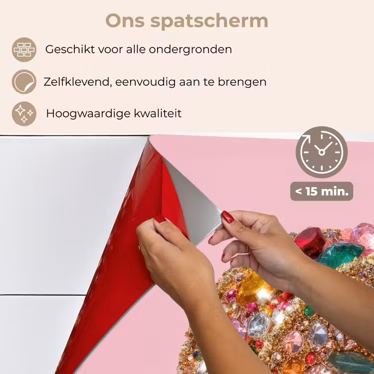 Taco - Kleurrijk - Edelstenen - Goud keuken achterwand spatscherm klein -spatscherm_NL
