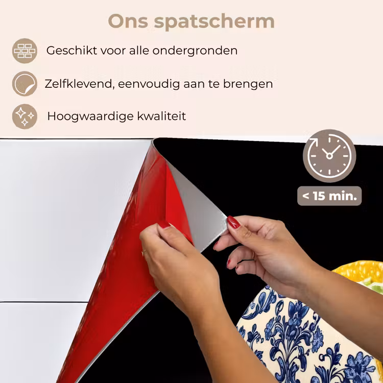 Taco - Vlees - Salade - Delftsblauw - Motief keuken achterwand spatscherm klein -spatscherm_NL