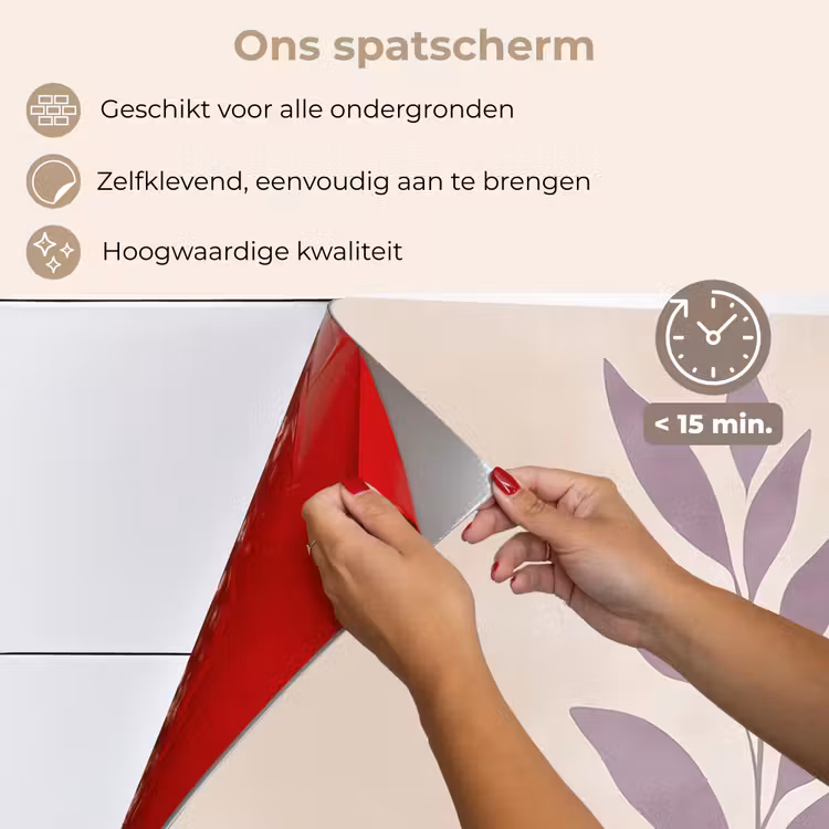 Tak - Bladeren - Minimalistisch - Beige keuken achterwand spatscherm klein -spatscherm_NL