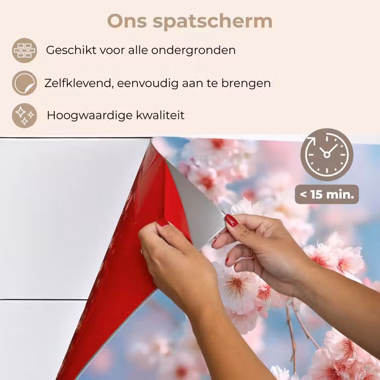 Takken - Bloesems - Roze keuken achterwand spatscherm klein -spatscherm_NL