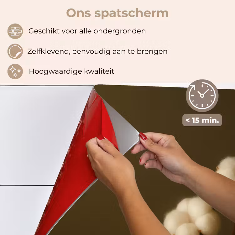 Takken - Katoen - Wit - Bollen keuken achterwand spatscherm klein -spatscherm_NL