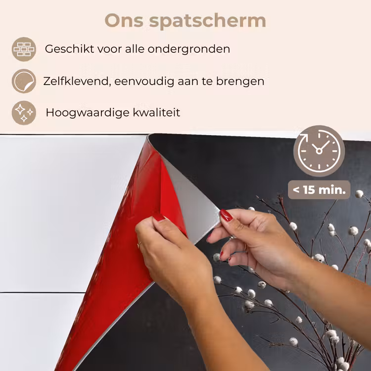 Takken - Vaas - Bolletjes - Wit keuken achterwand spatscherm klein -spatscherm_NL