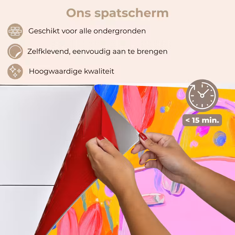 Tas - Roze - Bloemen keuken achterwand spatscherm klein -spatscherm_NL