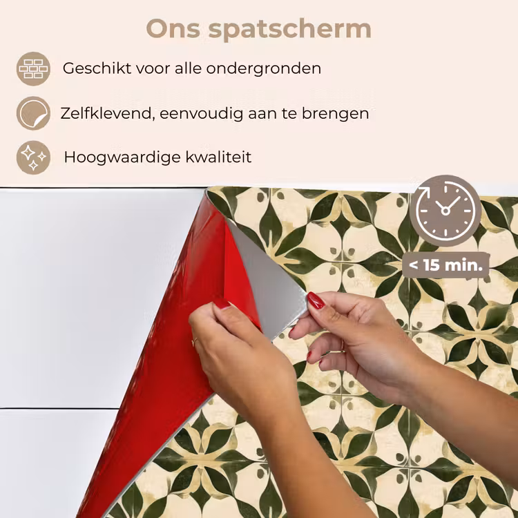 Tegel - Dessin - Groen keuken achterwand spatscherm klein 900 -spatscherm_NL