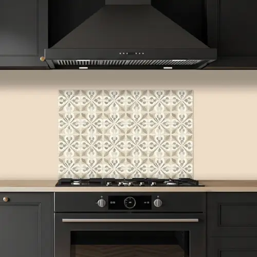 Tegel - Motief - Beige keuken achterwand spatscherm klein 900 -sfeer1