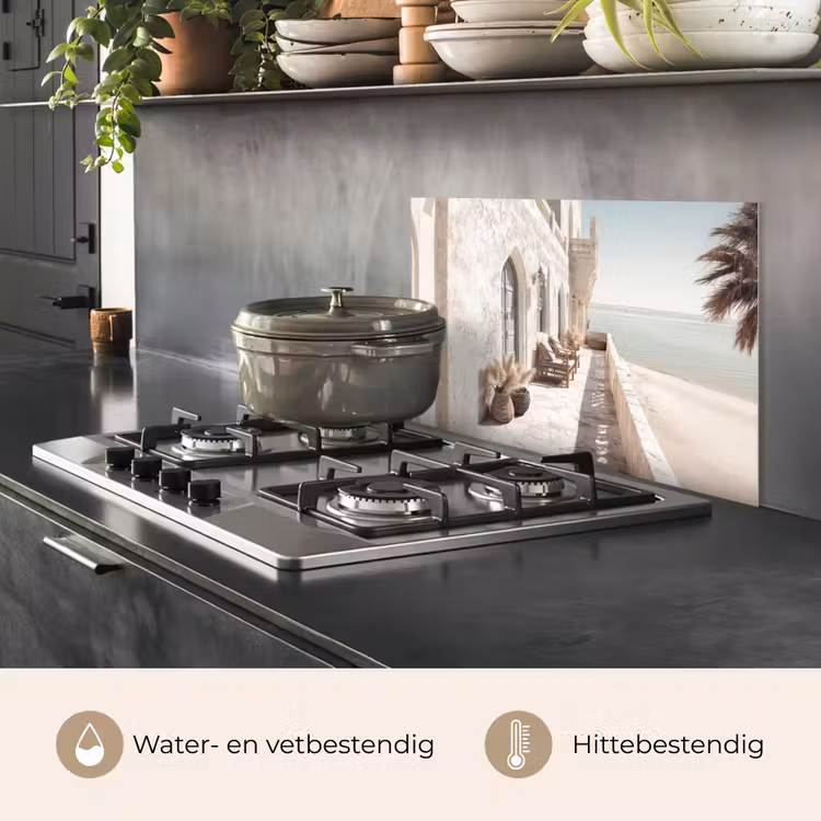 Terras - Stoelen - Strand - Beige keuken achterwand spatscherm klein -usp_NL